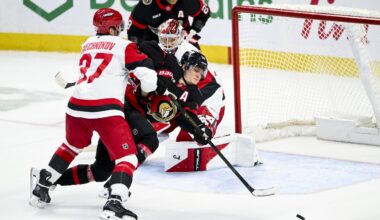 Senators respond to coach’s challenge with huge win over Hurricanes