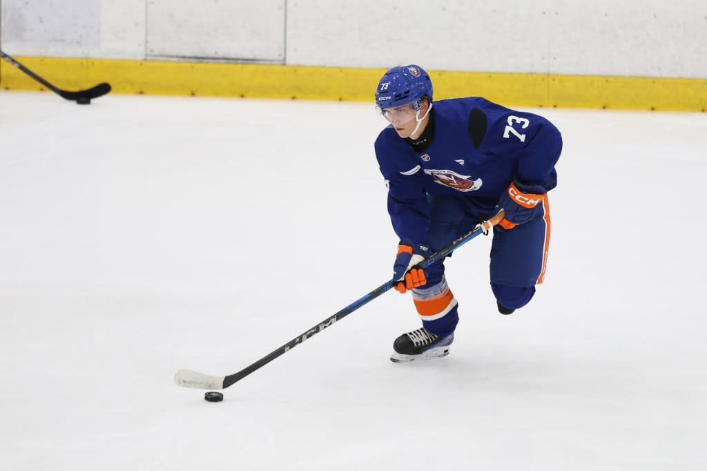 Victor Eklund (73) runs a drill during Development Camp at Northwell Health Ice Center in East Meadow, N.Y. on Monday, June 30, 2025. Heather Khalifa for the NY Post