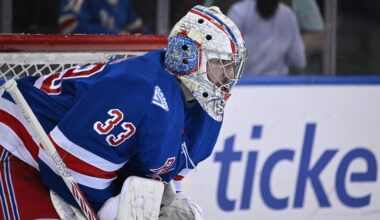 Colin Stephenson: Rangers' Dylan Garand waits patiently for his next shot in goal