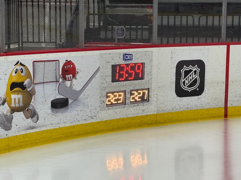 The NHL is testing clock placement in the boards at the Devils' practice rink.
