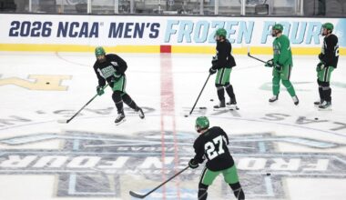 Frozen Four practice report: Ollie Josephson to play in Thursday's semifinal - Grand Forks Herald