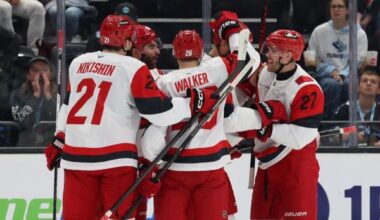Canes stop Mammoth, pad lead atop Eastern Conference