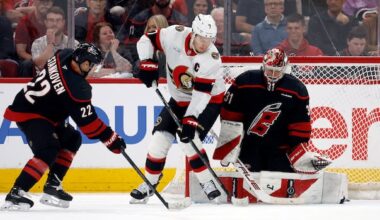 Andersen, Hurricanes shut out Senators in Game 1 after opening-faceoff fight