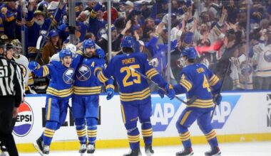 NHL roundup: Sabres storm past Bruins for 1st playoff win in 15 years
