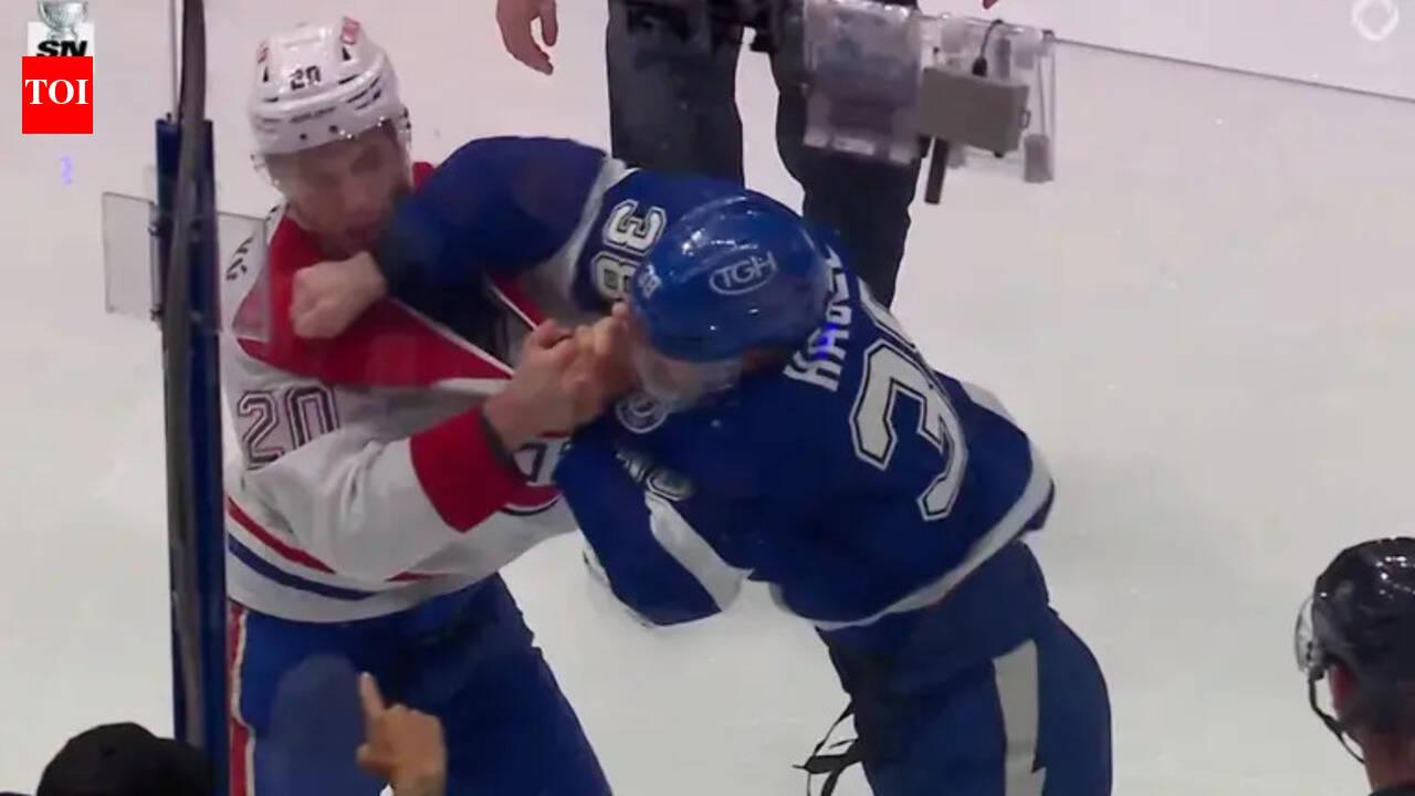 Brandon Hagel: Brandon Hagel lands huge punch on Juraj Slafkovsky during Tampa Bay Lightning and Montreal Canadiens NHL game | NHL News