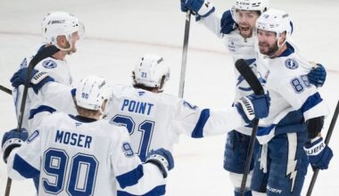 Habs blow 2-goal lead, Hagel strikes twice as Lightning tie series with Game 4 win