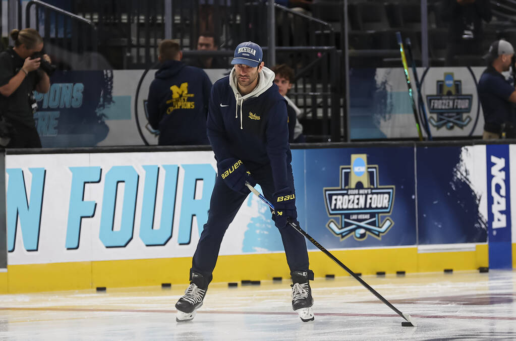 Max Pacioretty, special assistant to the head coach at Michigan and former Golden Knight, parti ...
