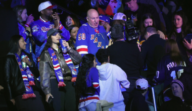 A lawsuit accused New York Rangers’ ‘Dancing Larry’ of getting handsy with staff. Hours later he was honored at MSG