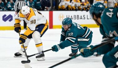 Tyson Jost facilitates Predators' key win over Sharks