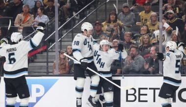 Utah Mammoth beat Vegas Golden Knights 3-2 for 1st playoff win – Deseret News
