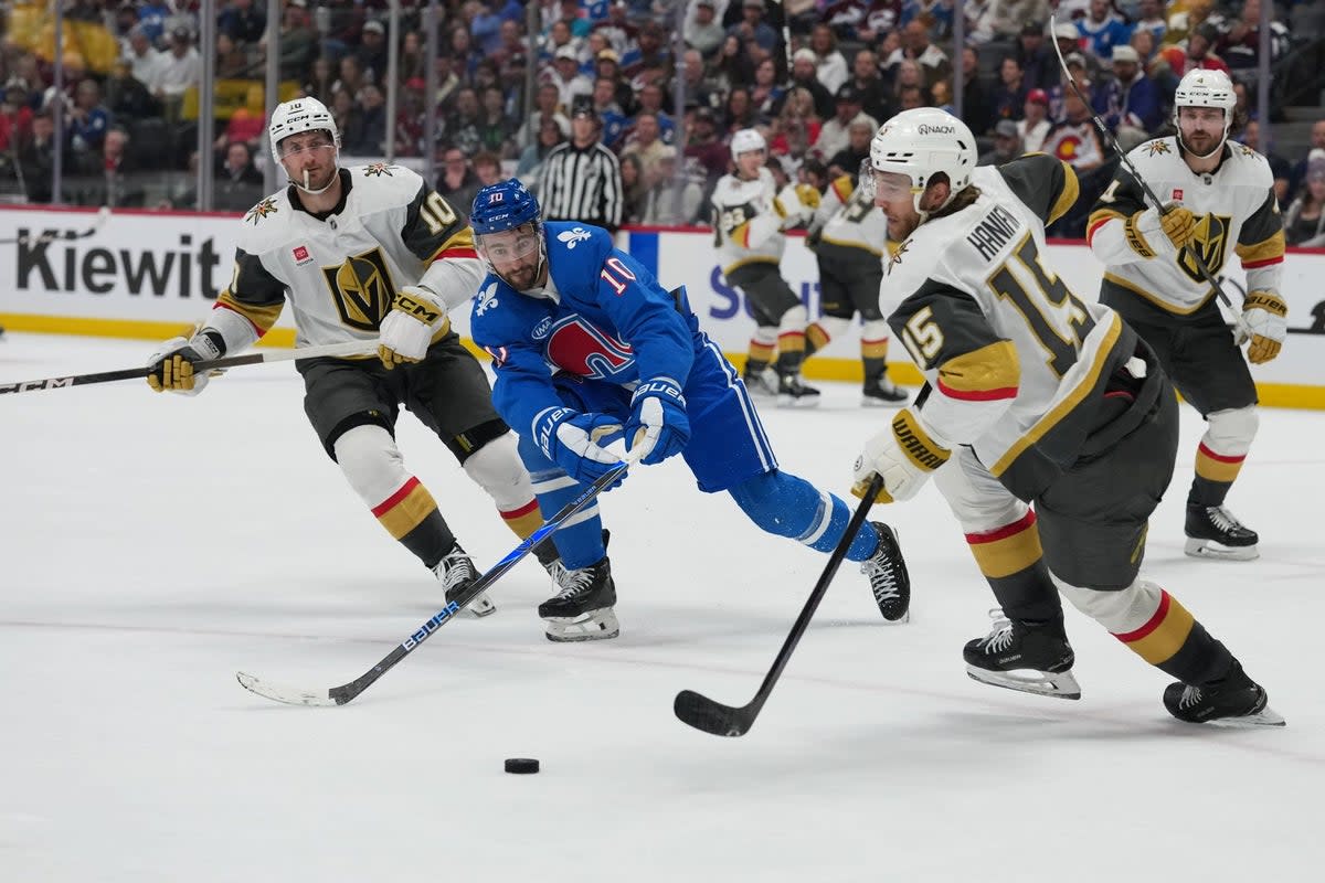 The incident took place during Saturday’s game between the Avalanche and the Las Vegas Golden Knights, which Colorado lost 3-2 (AP)