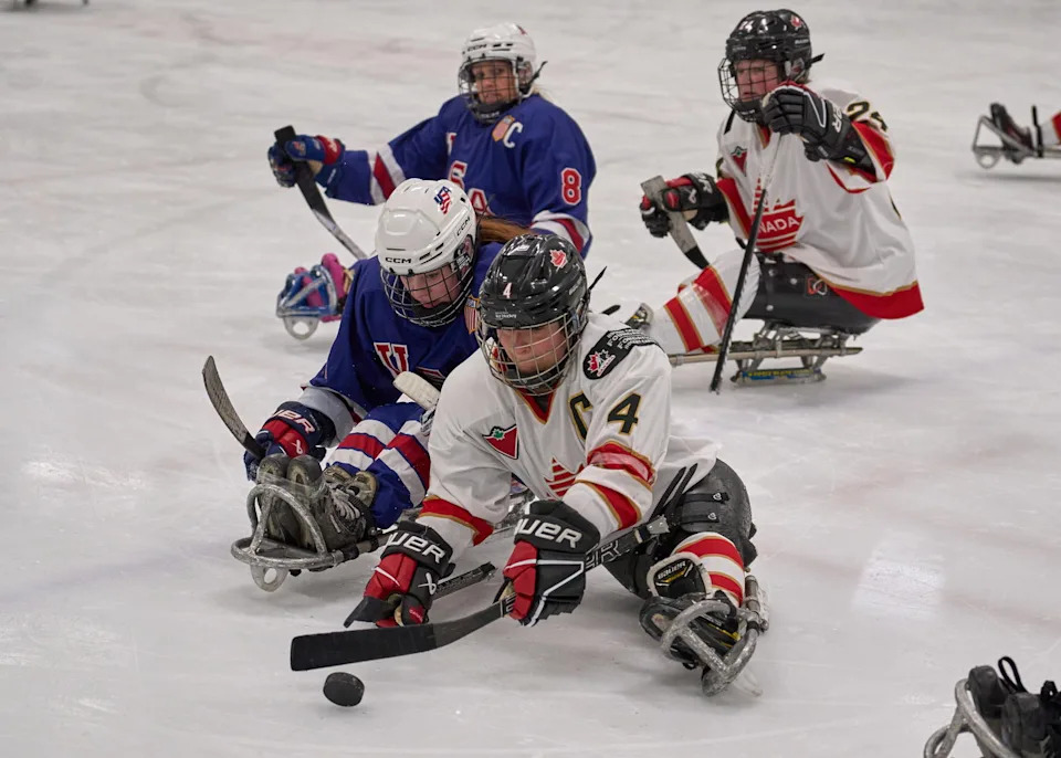 Canada’s Christina Picton protects the puck -Photo @ Ellen Bond &nbsp;
