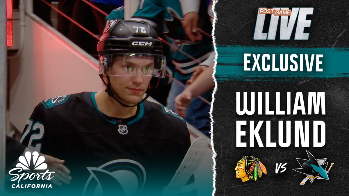 William Eklund explains what makes Sharks special after win vs. Blackhawks