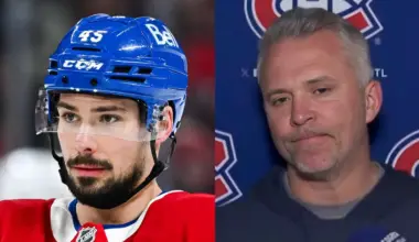 Photo of Montreal Canadiens defenseman Alexandre Carrier and Martin St-Louis