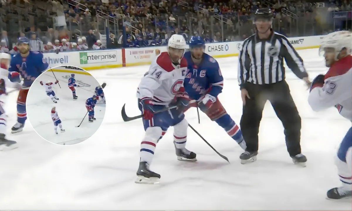 Photo of Canadiens vs Rangers.