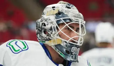 Vancouver Canucks goaltender Jiri Patera (30) looks on during the warmups before the game against the Carolina Hurricanes at Lenovo Center.