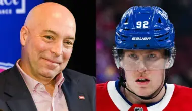 Photo of Kent Hughes and Patrik Laine