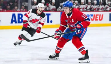 Montreal Canadiens right wing Brendan Gallagher (11) tracks the play against the New Jersey Devils during the first period at Bell Centre.