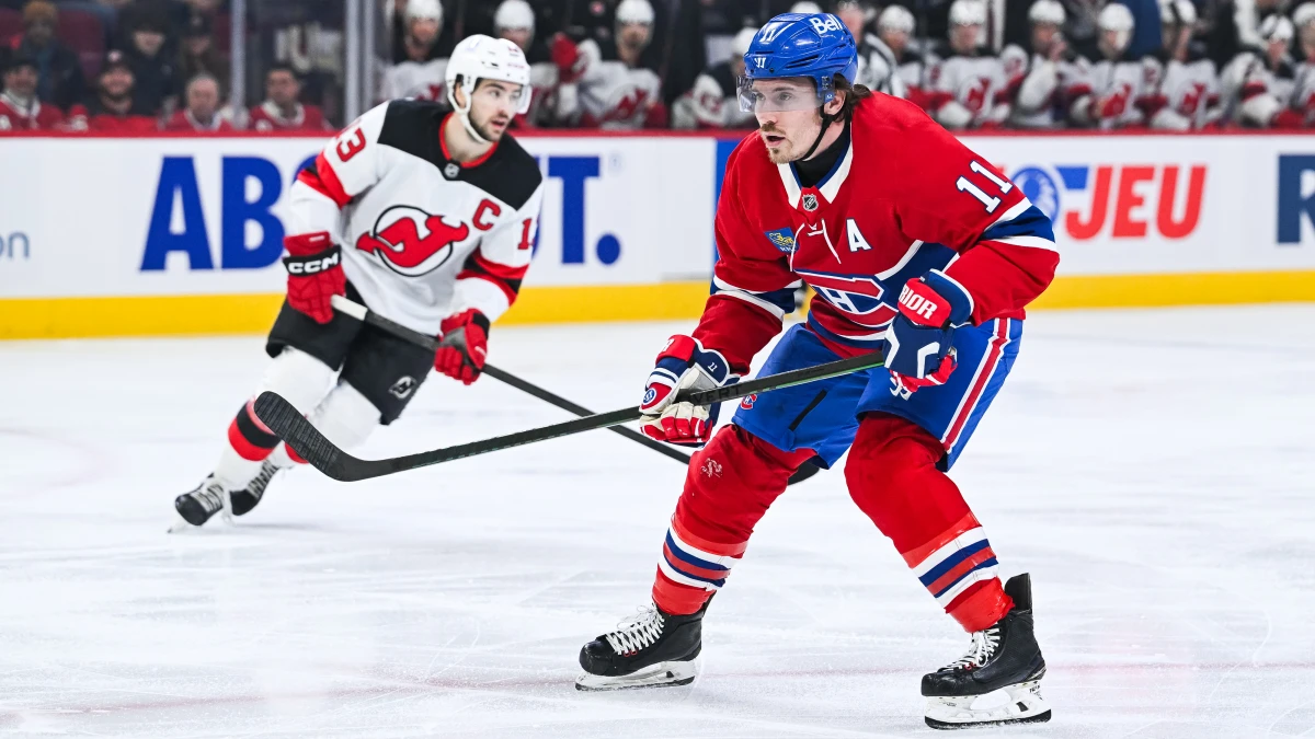 Montreal Canadiens right wing Brendan Gallagher (11) tracks the play against the New Jersey Devils during the first period at Bell Centre.