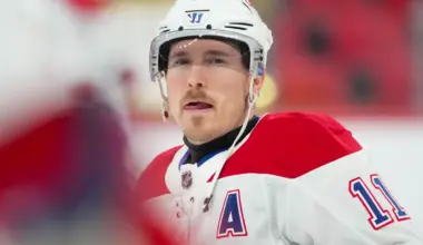 Montréal Canadiens right wing Brendan Gallagher (11) looks on during the warmups before the game against the Carolina Hurricanes at Lenovo Center.