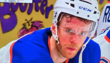 Edmonton Oilers forward Connor McDavid looks on disappointed following the Oilers 7-4 loss Saturday in game 3 of the first round of the Stanley Cup playoffs against the Anaheim Ducks