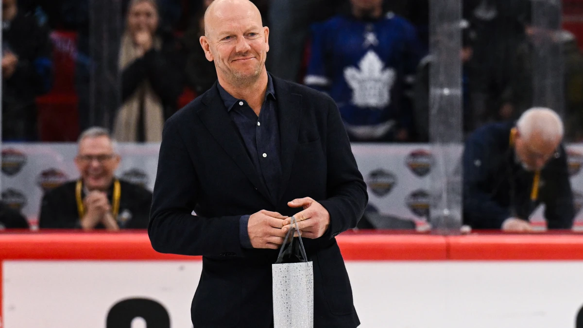 Mats Sundin during a Global Series NHL hockey game between the Toronto Maple Leafs and the Minnesota Wild at Avicii Arena.