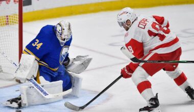 Sabres goalie Alex Lyon could miss start of playoffs with strained lower body muscle | National Sports