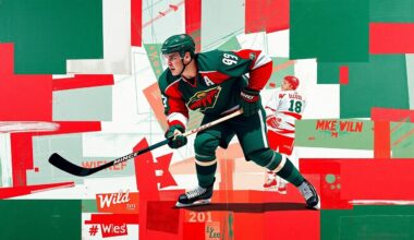 A fractured, multi-perspective painting in the style of Pablo Picasso, breaking down a hockey player in mid-action into sharp, overlapping geometric planes of vibrant green, red, and white, conceptually representing the skilled and determined play of Vladimir Tarasenko.