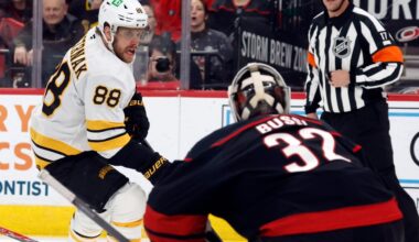 Bruins gain a point, but drop OT decision to Hurricanes, 6-5