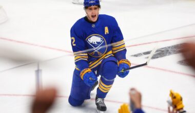 Former UConn star Thompson scores twice as Sabres knock off Bruins in playoff opener – Hartford Courant