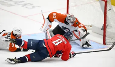 Alex Ovechkin scores twice, hitting 30 goals for 20th season, as Capitals beat Flyers 6-4