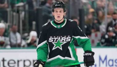 Stars defenceman Nils Lundkvist avoids hospital after taking a skate to face