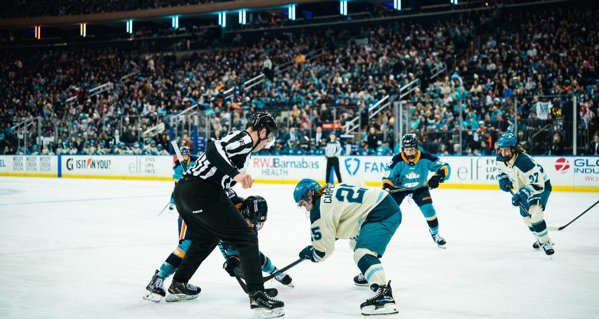 The PWHL regular season game between the Seattle Torrent and the New York Sirens at Madison Square Garden on April 4, 2026 in New York, New York USA.
