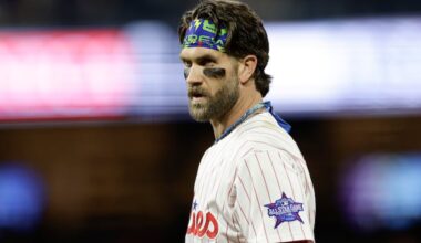 Phillies first baseman Bryce Harper says of watching NHL games: " I think live, it’s the best sport.”