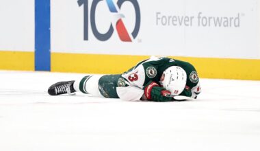 Wild’s Yakov Trenin, NHL’s hits leader, leaves Game 2 after crushing check by Colin Blackwell