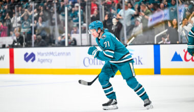 Sharks Managing Celebrini; Dellandrea In For Gaudette v. Blackhawks