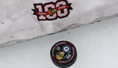Game Puck For Chicago Blackhawks vs Winnipeg Jets