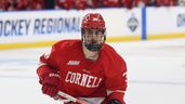 Cornell's Jonathan Castagna (38) in action against Michigan State during the first round of the NCAA college hockey tournament on Thursday, March 27, 2025, in Toledo, Ohio.