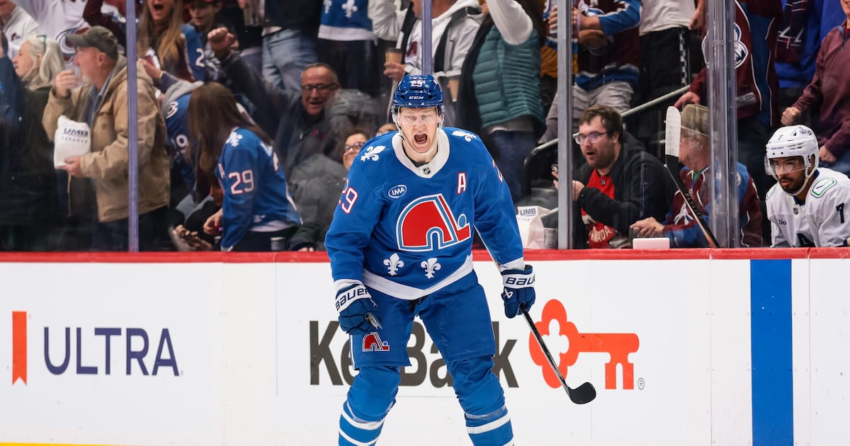 Colorado Avalanche's Nathan MacKinnon becomes first player this season to reach 50 goals