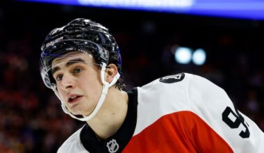 Fresh out of Michigan State, wing Porter Martone made his first NHL goal a big one for the Flyers.