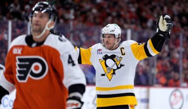 Crosby and Letang strike as the Penguins stave off a sweep with a 4-2 Game 4 win over Flyers