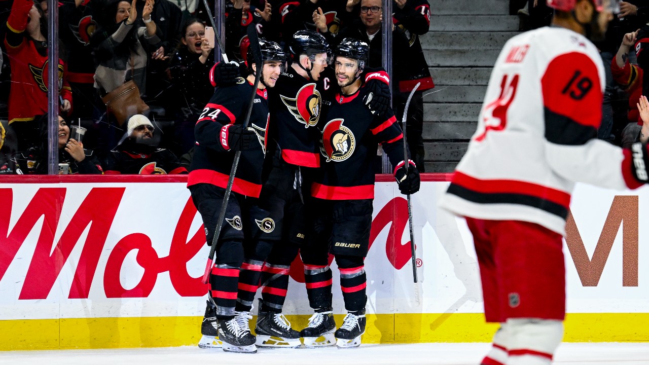 Tkachuk scores twice, Senators help playoff chances by beating Hurricanes