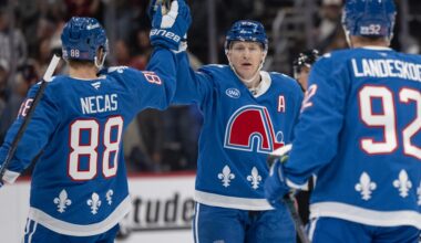 Avalanche star Nathan MacKinnon scores 50 goals for second time