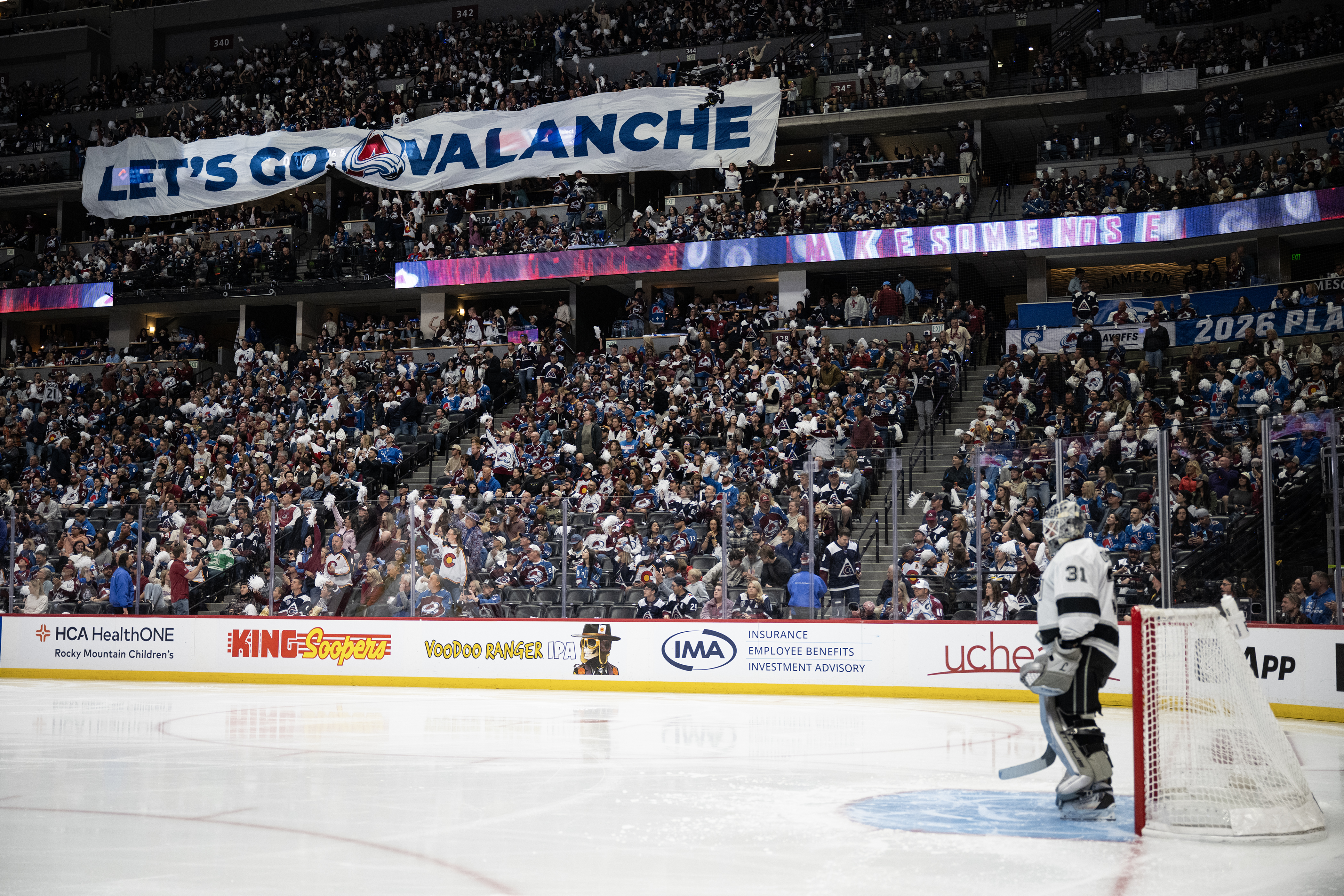 Goaltender Anton Forsberg (31) of the Los Angeles Kings looks...