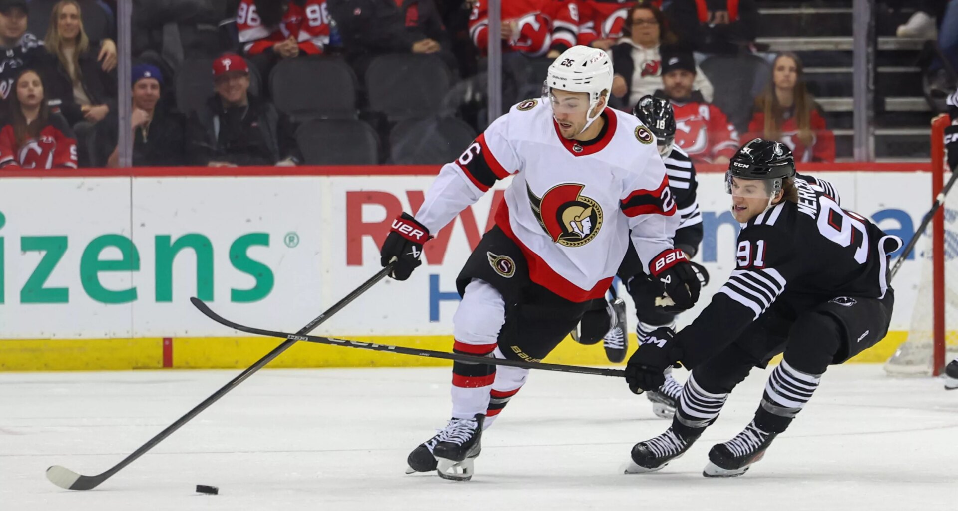 Battle of East Coast Hockey Rivals, with the Sen and Devil Players