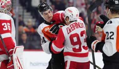 Flyers coach Rick Tocchet impressed with Porter Martone and Tyson Foerster despite loss