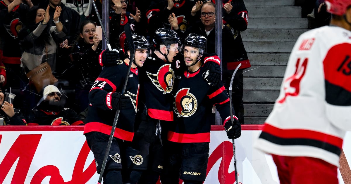 Brady Tkachuk scores twice, Ottawa Senators help playoff chances by beating Carolina Hurricanes