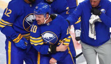 Buffalo Sabres centre Sam Carrick to miss series vs. Boston Bruins, Noah Ostlund, Alex Lyon possible to return
