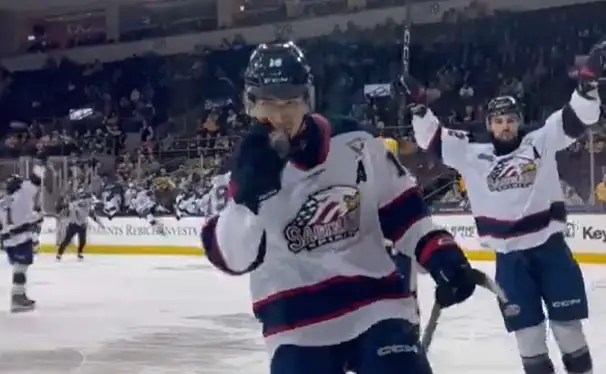 Saginaw Spirit defenceman Zayne Parekh showing off his character issues.