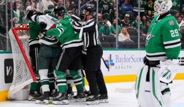 Robertson's 42nd goal lifts Stars over Wild in a preview of their 1st-round playoff series